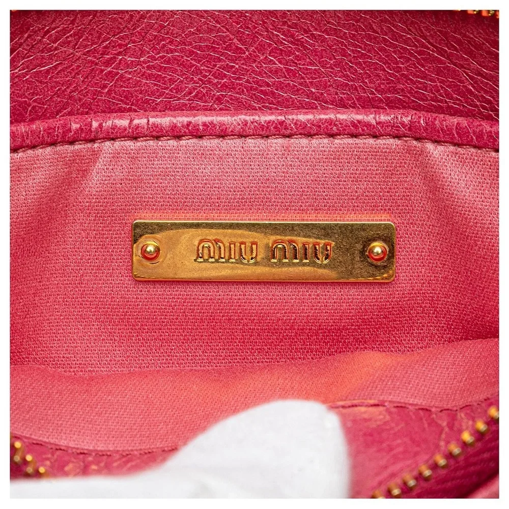 Miu Miu Pink Matelasse Lambskin Leather Clutch - Picture 6 of 9